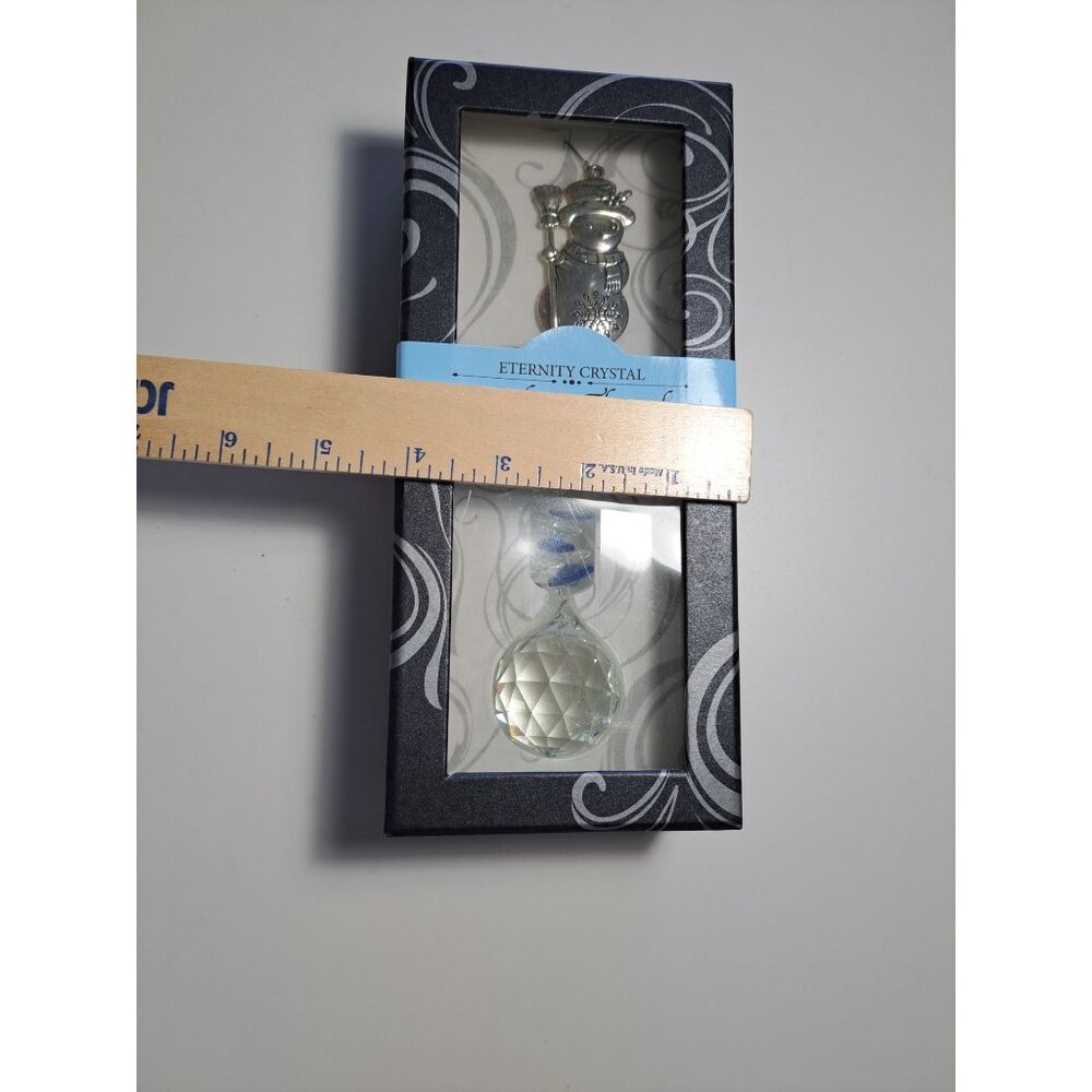 New Eternity Crystal Wishing Thread Snowman Christmas Holiday Ornament in Box - Picture 8 of 9